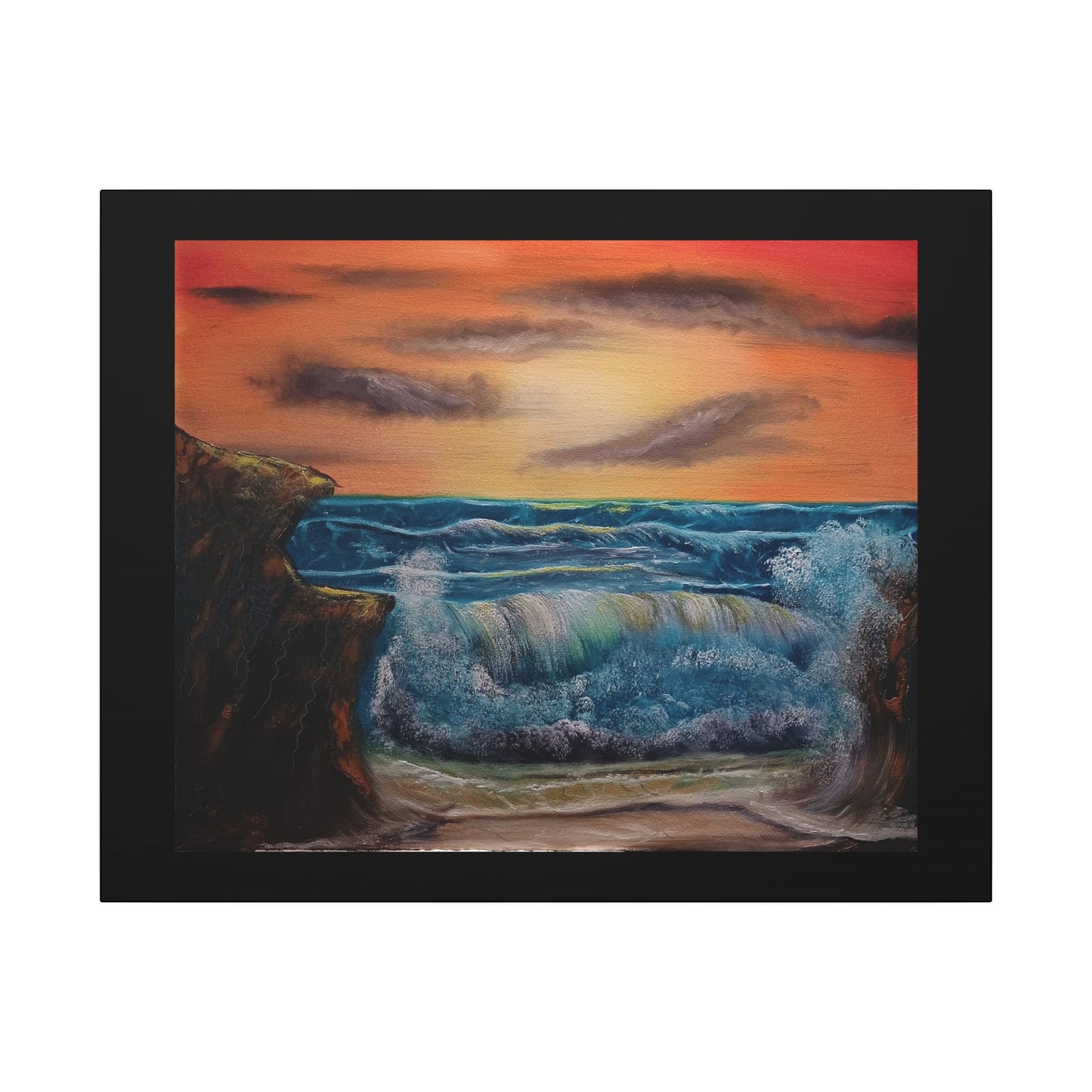 Sunset Ocean Wave Canvas Print — Seascape Wall Art