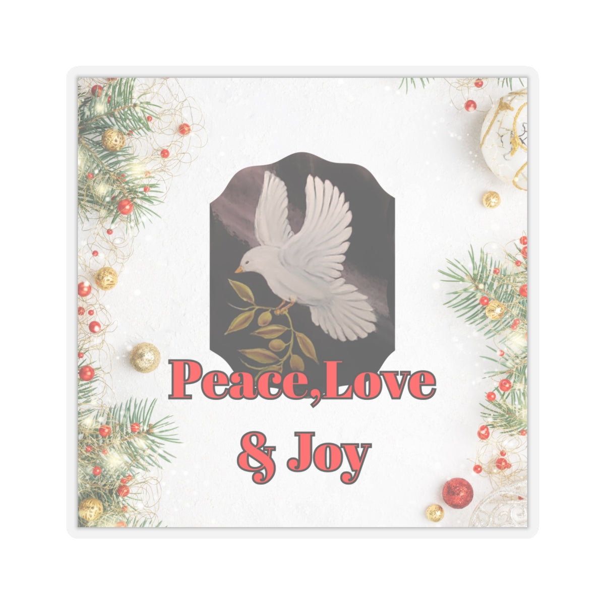 Peace Love & Joy Kiss-Cut Stickers