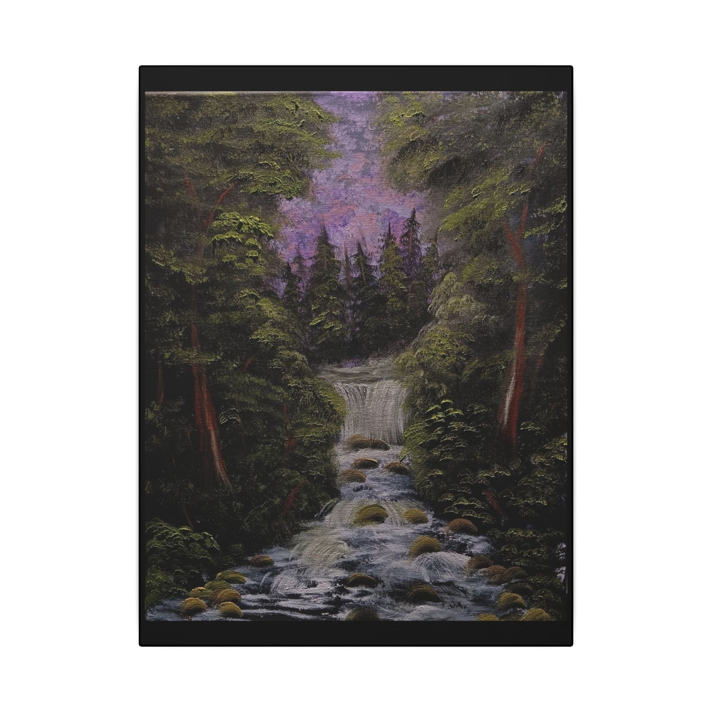Waterfall Forest Canvas Wall Art — Matte Stretched Nature Print