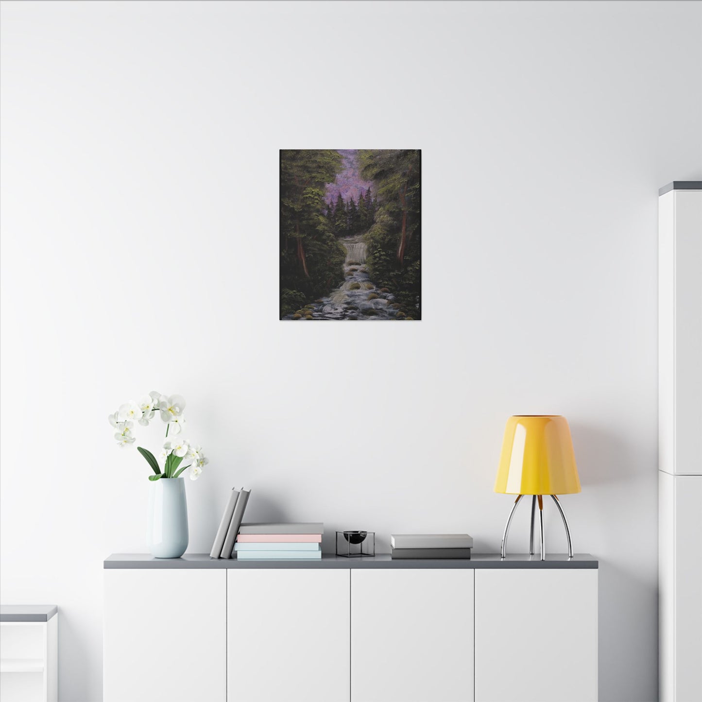 Waterfall Forest Canvas Wall Art — Matte Stretched Nature Print
