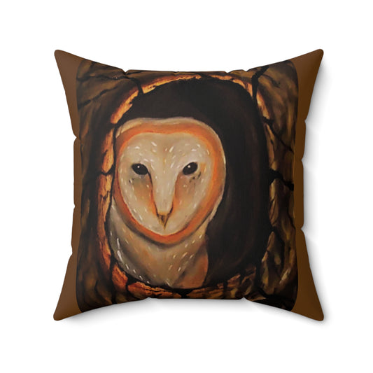 Owl in a Tree - Original Painting - 4 Sizes Available square pillow