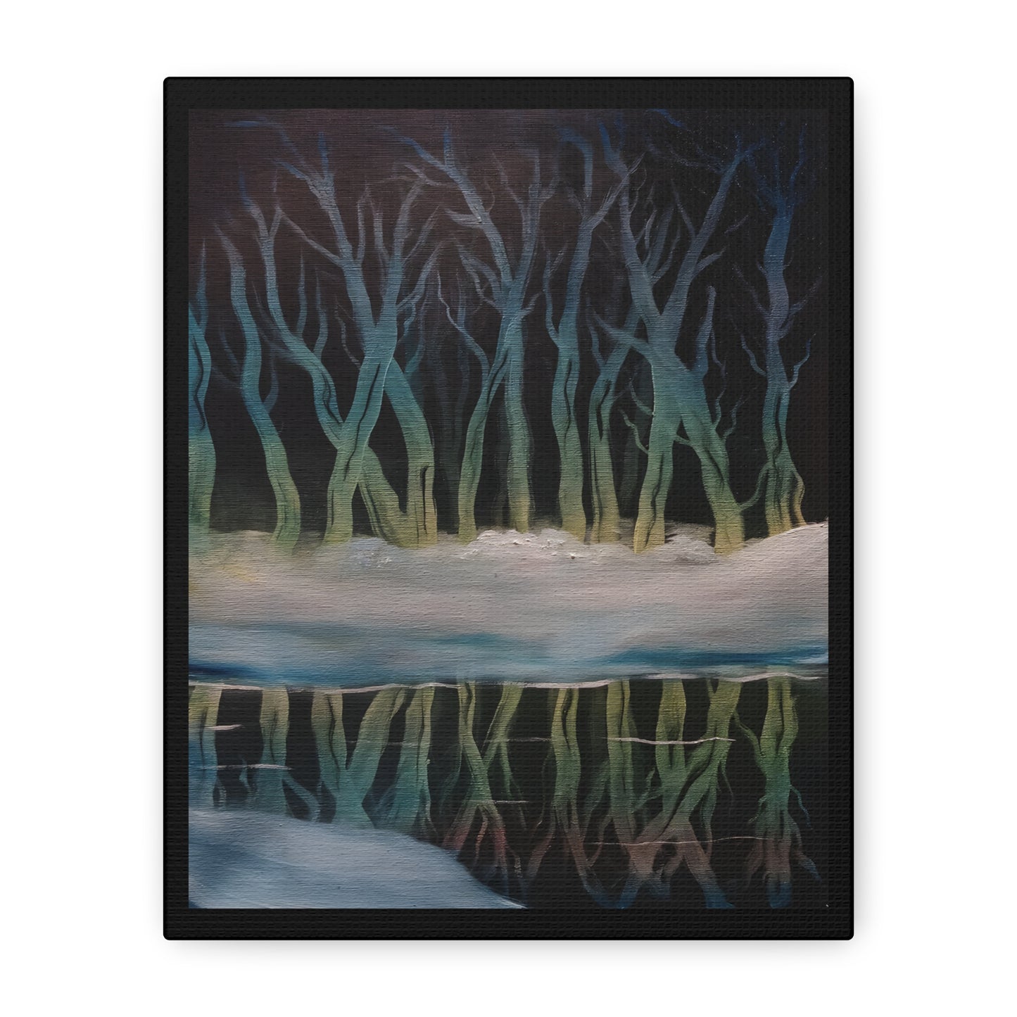 Winter Forest Reflection Matte Canvas Wall Art