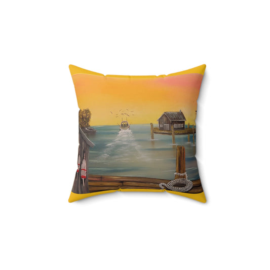 New England Morning...Spun Polyester Square Pillow