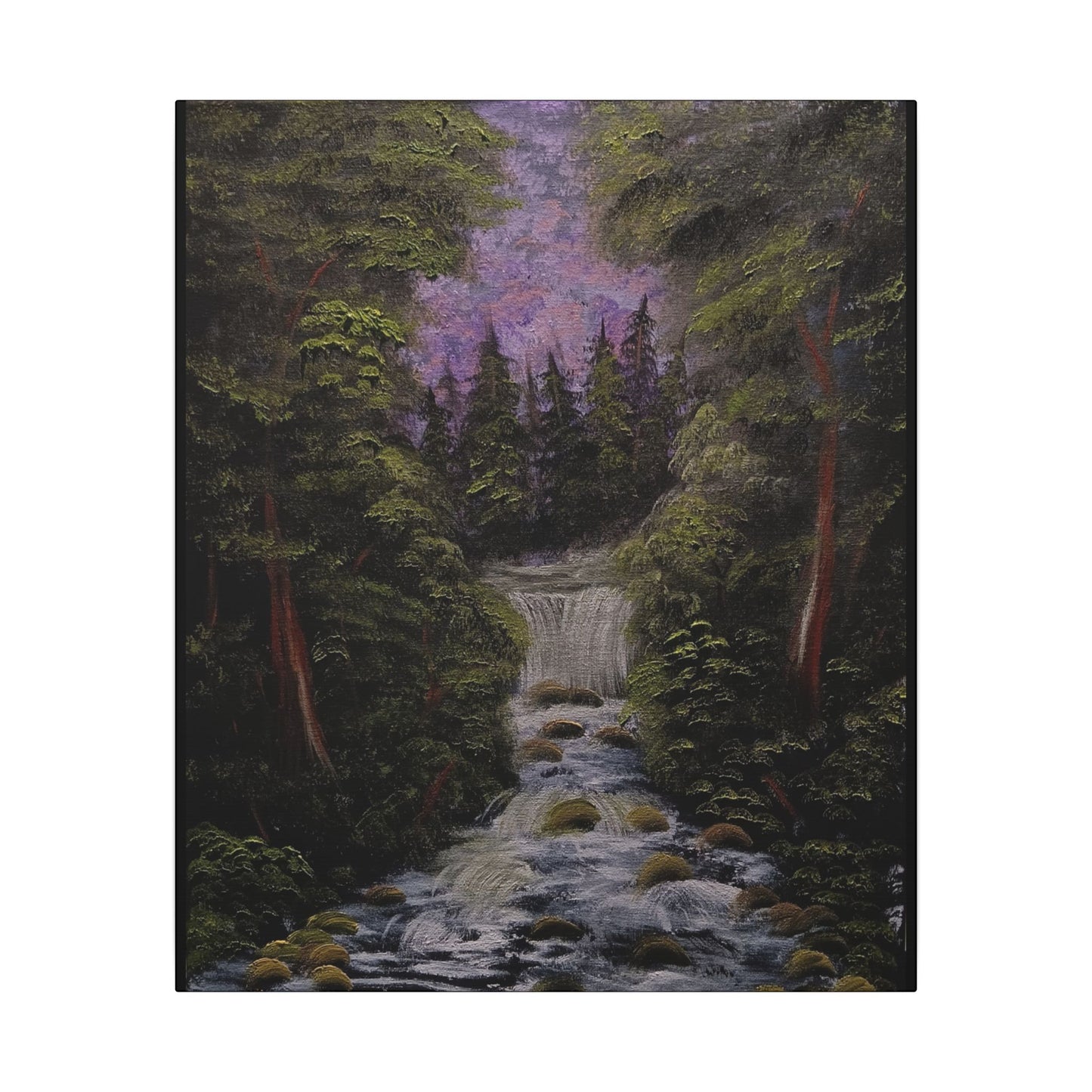 Waterfall Forest Canvas Wall Art — Matte Stretched Nature Print