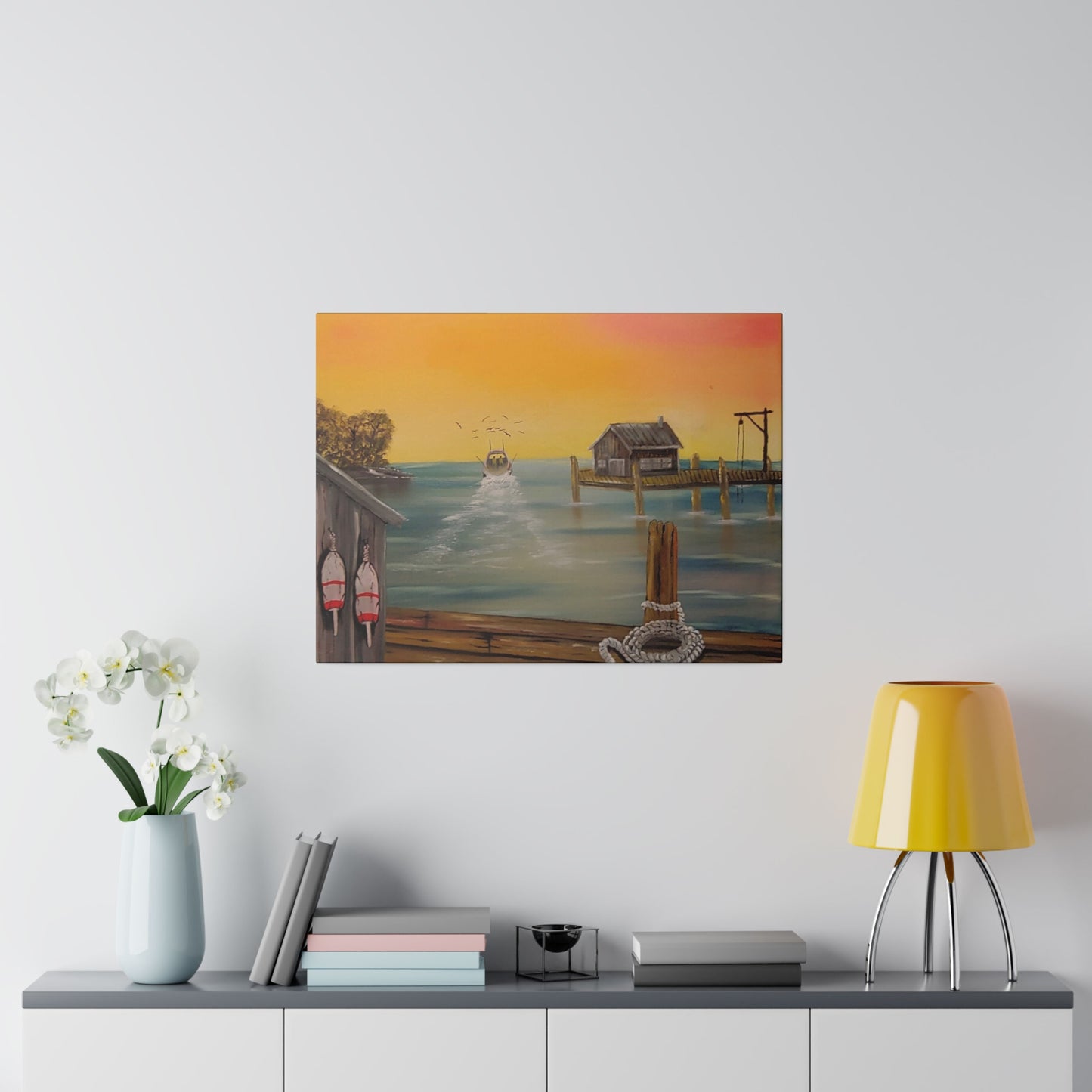 New England Sunrise Matte Canvas, Stretched, 0.75"