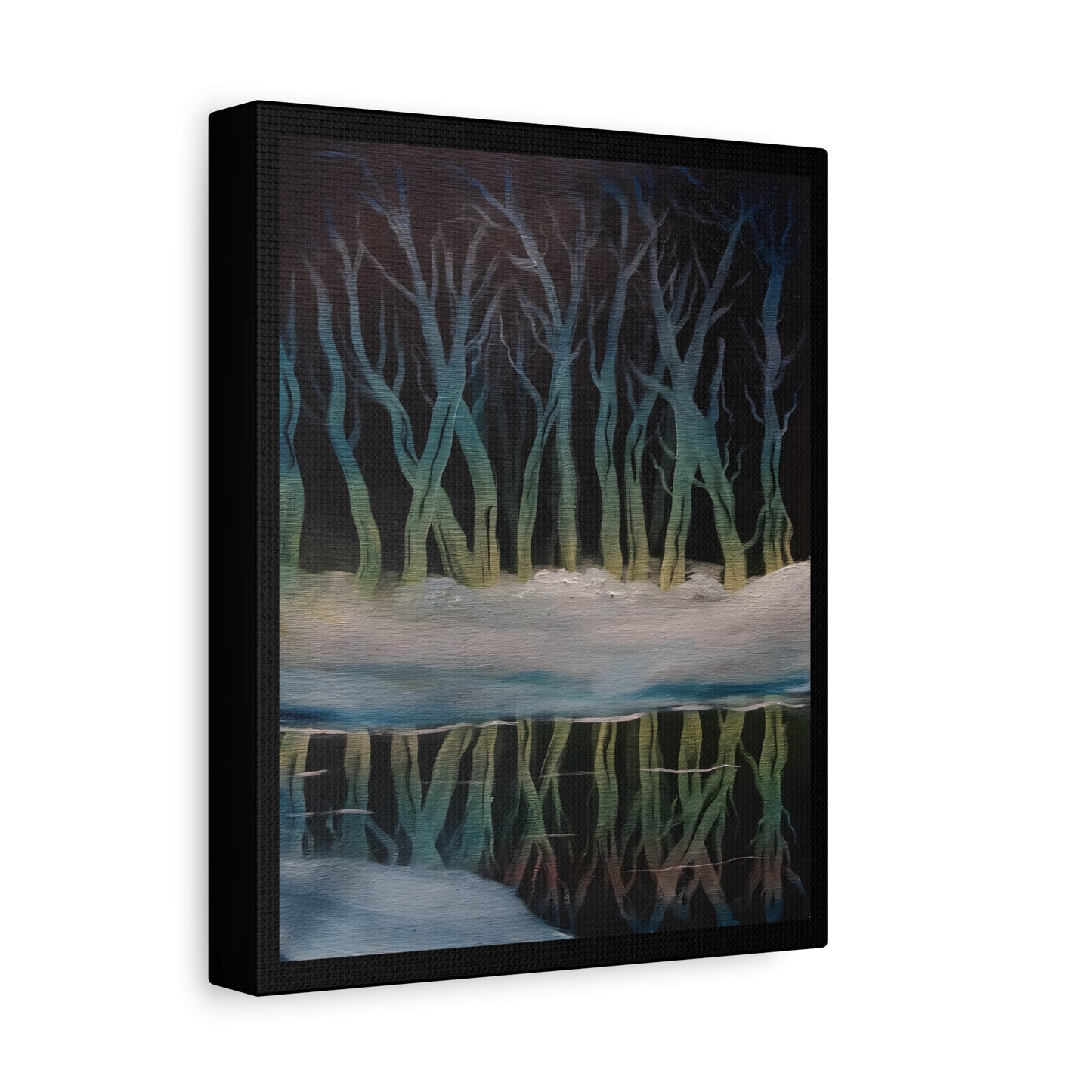 Winter Forest Reflection Matte Canvas Wall Art