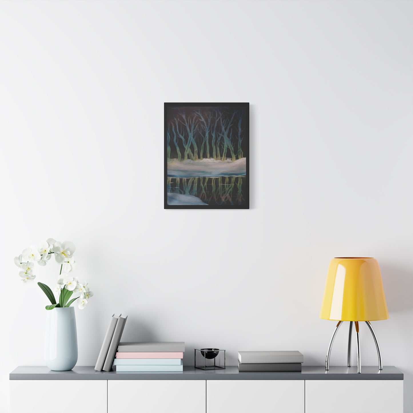 Winter Forest Reflection Matte Canvas Wall Art