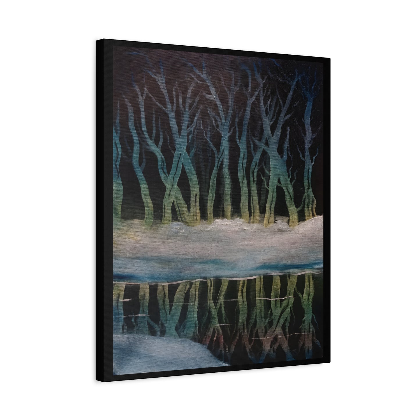 Winter Forest Reflection Matte Canvas Wall Art