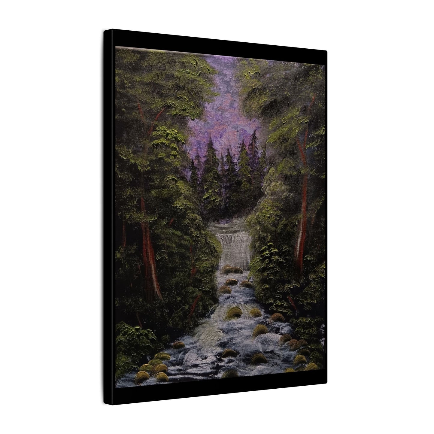 Waterfall Forest Canvas Wall Art — Matte Stretched Nature Print