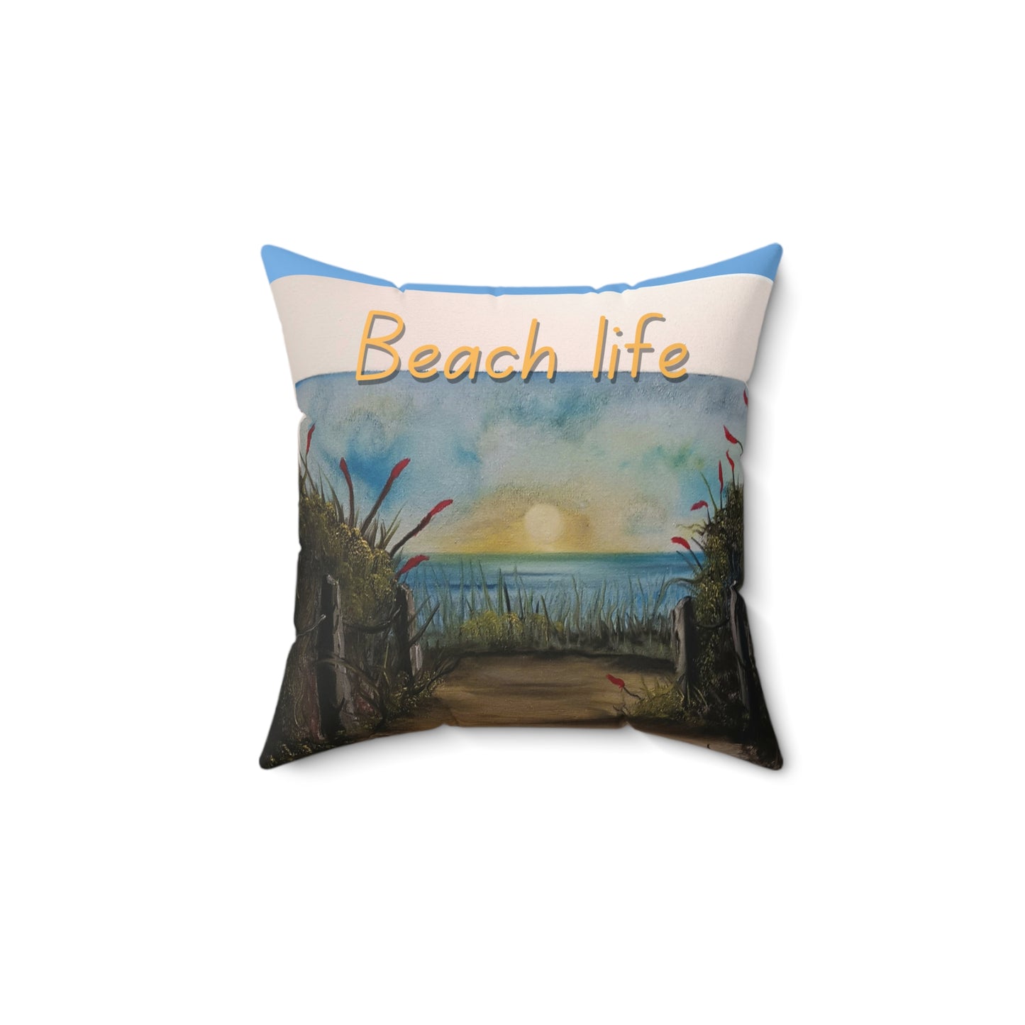 Beach Life Spun Polyester Square Pillow