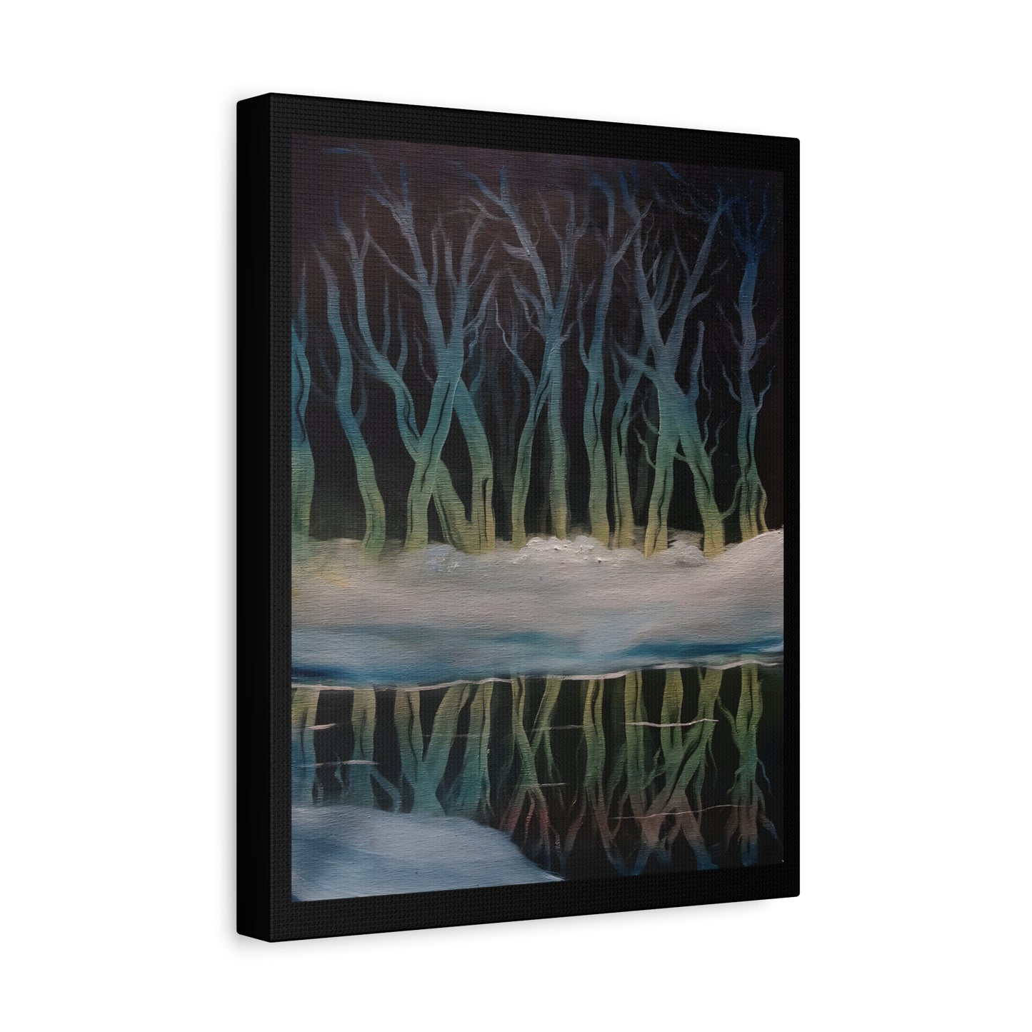 Winter Forest Reflection Matte Canvas Wall Art