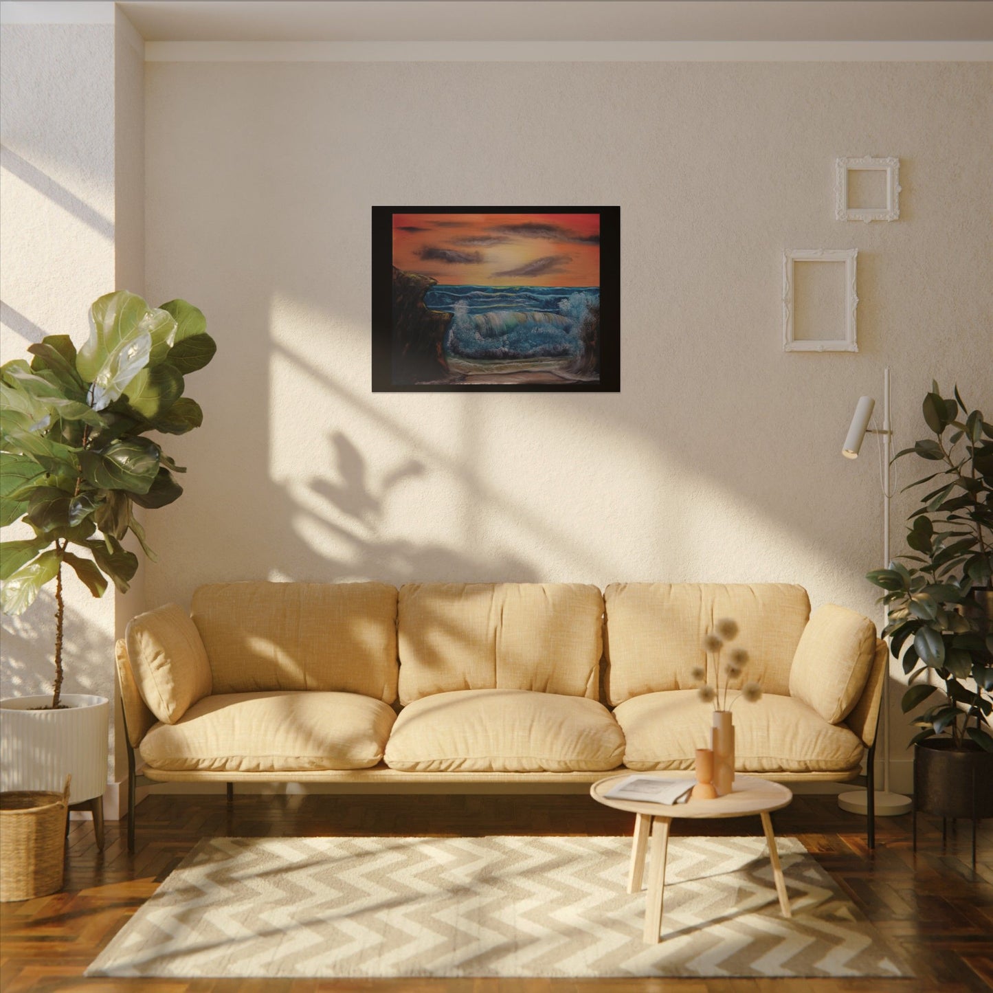 Sunset Ocean Wave Canvas Print — Seascape Wall Art
