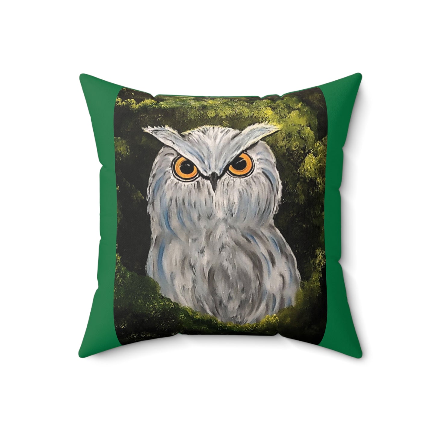 Owl looking at you Spun Polyester Square Pillow