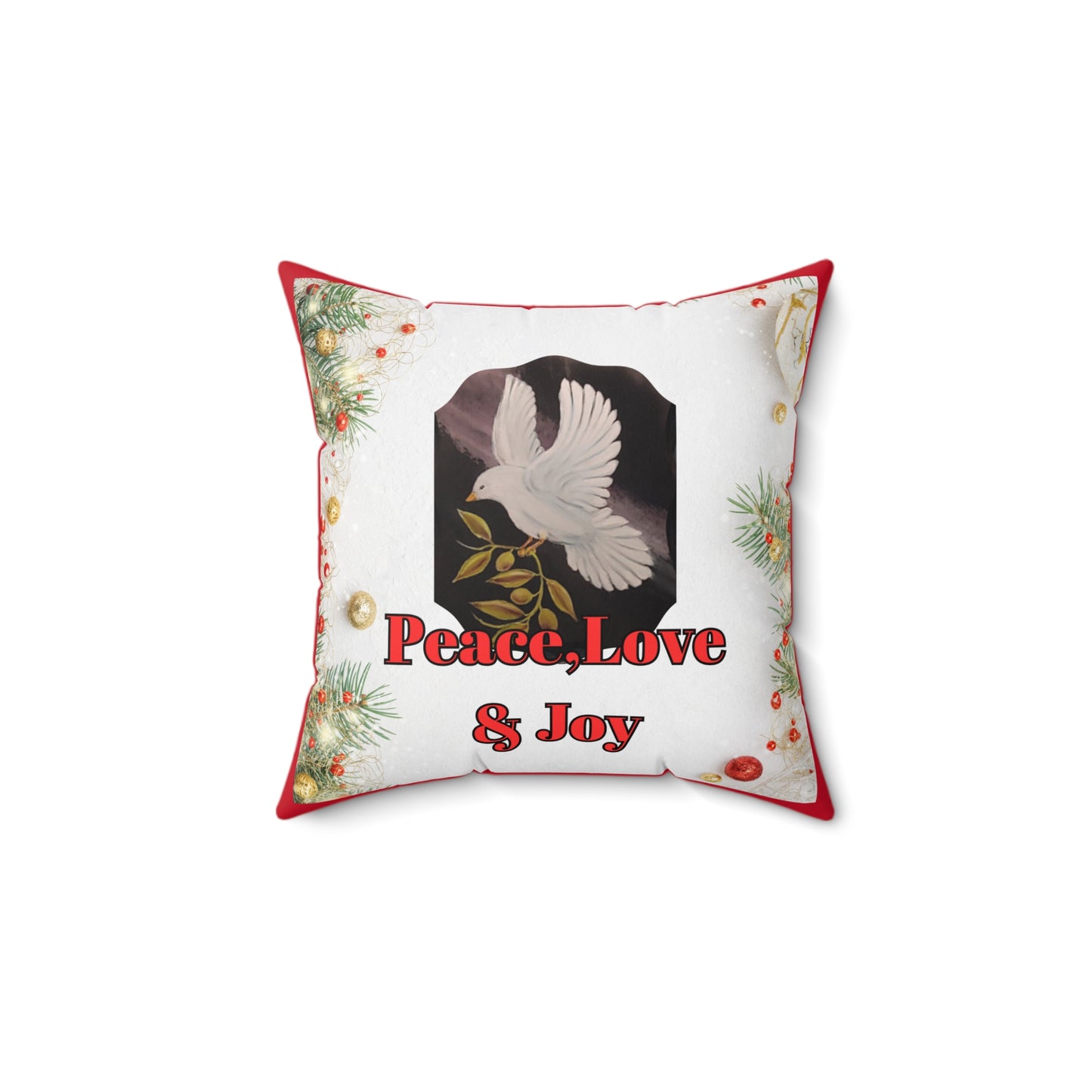 Peace love & Joy pillow Spun Polyester Square Pillow