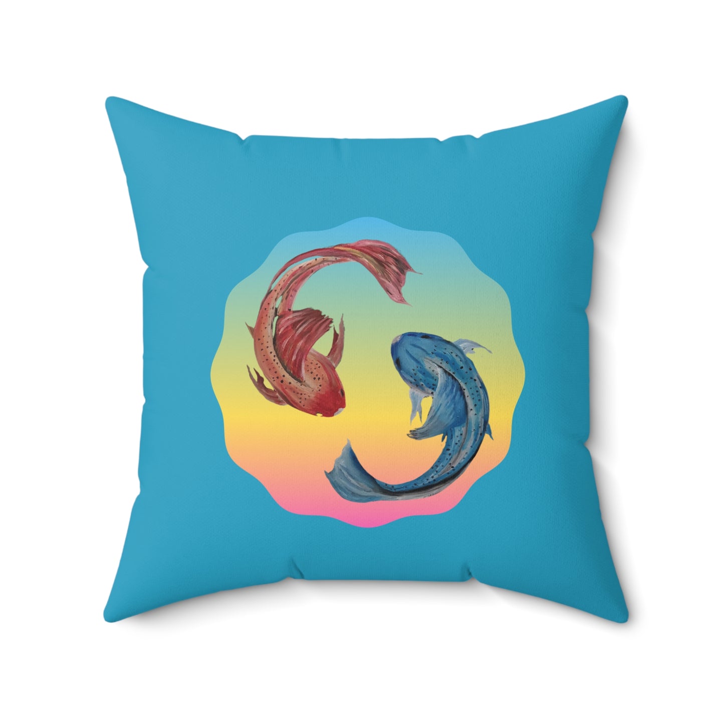 Fire and Ice Fishes...Spun Polyester Square Pillow