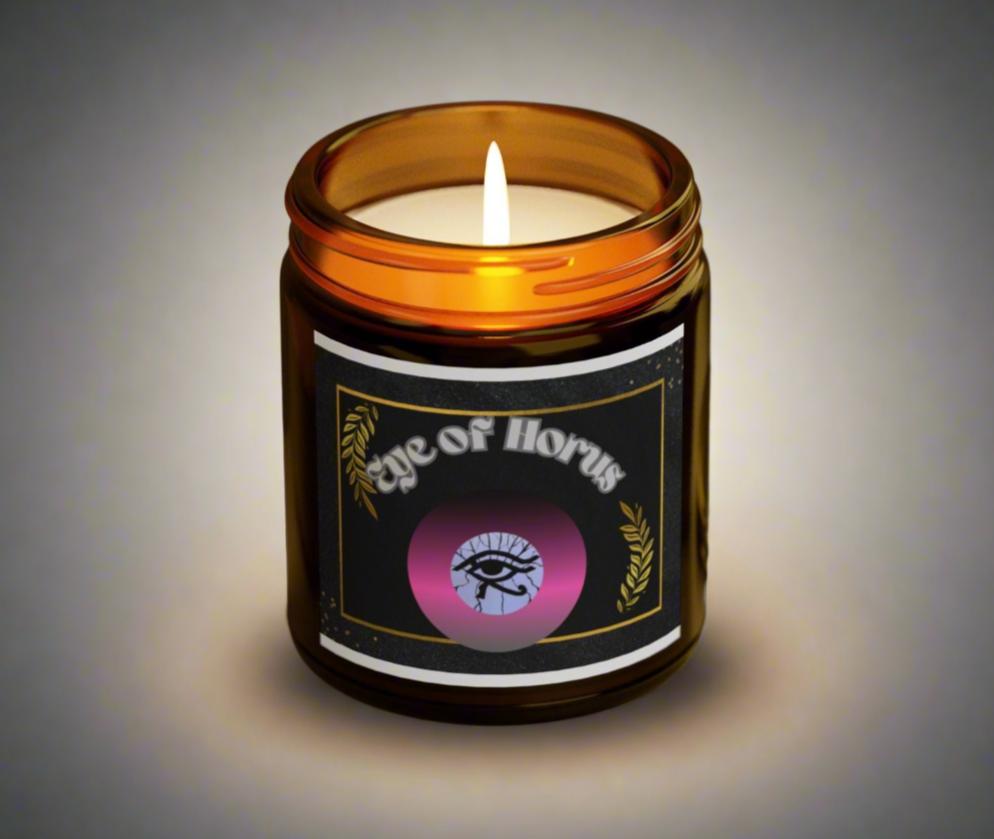 Eye of Horus...Scented Coconut Apricot Candles (4oz, 9oz)